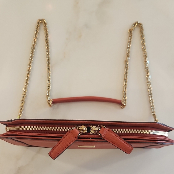 MCM Slim 3 Way Crossbody Bag Gold Chain. Gorgeous Coral Color! - Picture 7 of 12